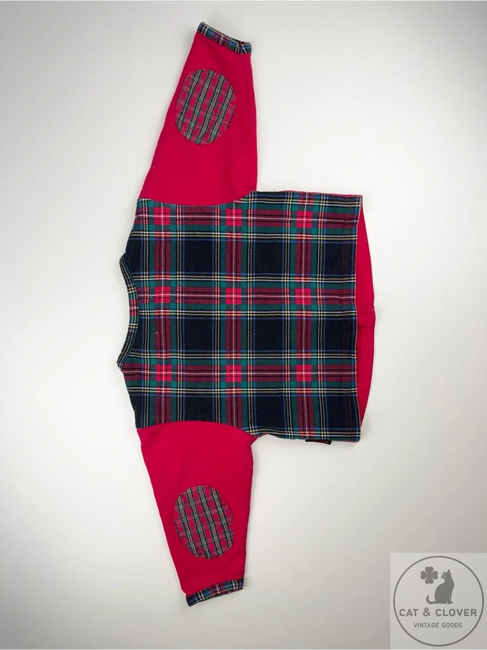 Gymboree 1996 Holiday Plaid Rainbow Tag Red Cardigan Jacket XS